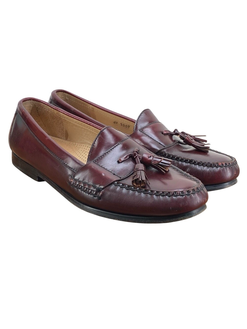 Cole Haan Pinch Tassel Loafers Men’s 12 D Burgundy Leather Slip On Shoes 3507